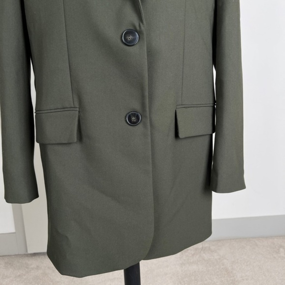 Zara Oversized Mens Inspired Blazer Double Button Front Boyfriend Sz M Green - Picture 5 of 9